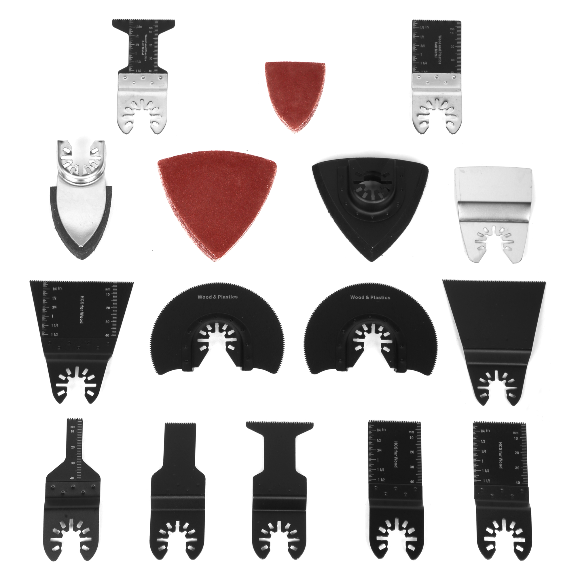WEN Oscillating Multi-Tool Accessory Set - 34-Piece, Universal Design, Includes Saw Blades, Scraper, Sanding Heads, Sandpaper, Model# MTB014